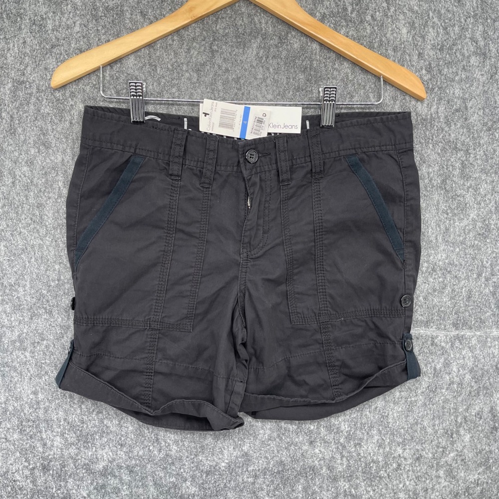 Calvin Klein Cargo Shorts Women 4 Black Utility NWT